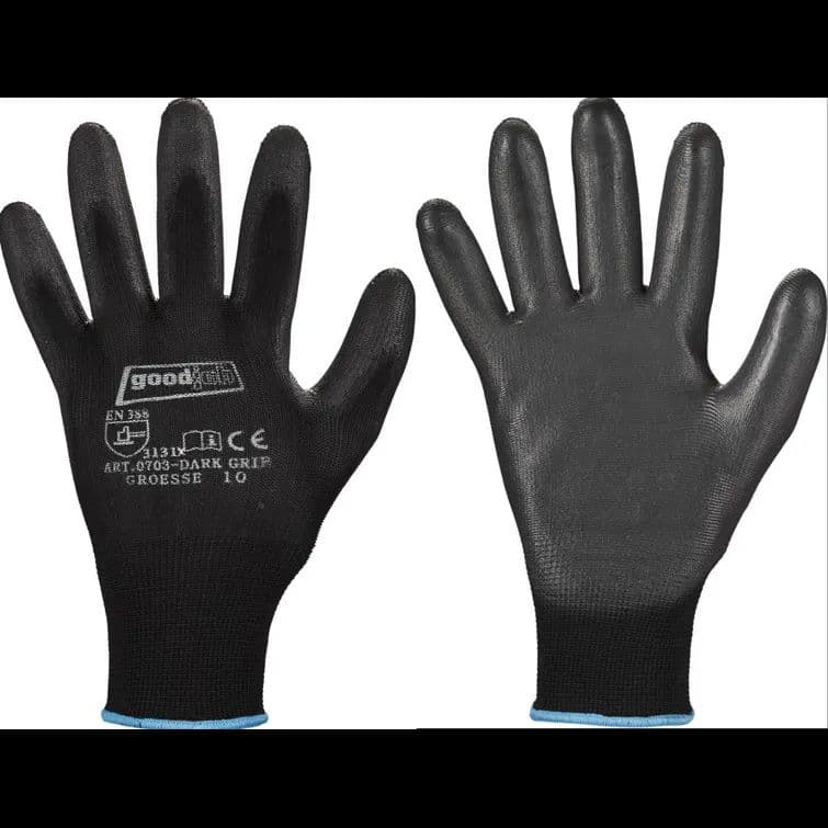 Goodjob 0703 DARK GRIP PU-asennuskäsine, musta 1