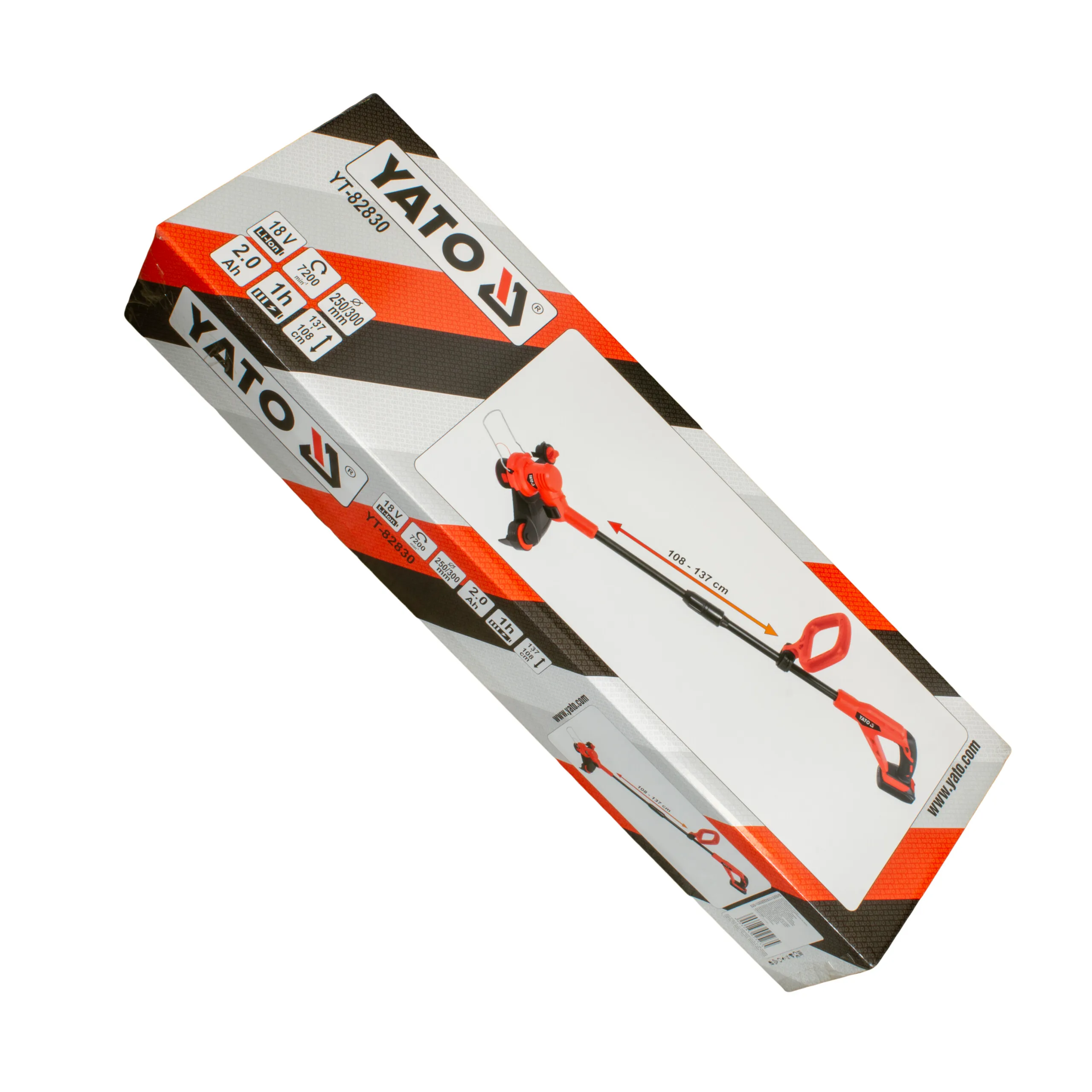 Yato Akkutrimmeri 18V 108-137 cm + 2.0 Ah akku ja laturi sarja 6