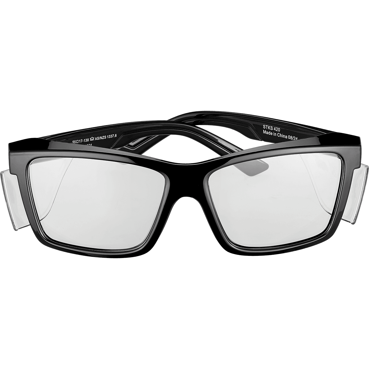 STKS 420 suojalasit shiny musta kirkas