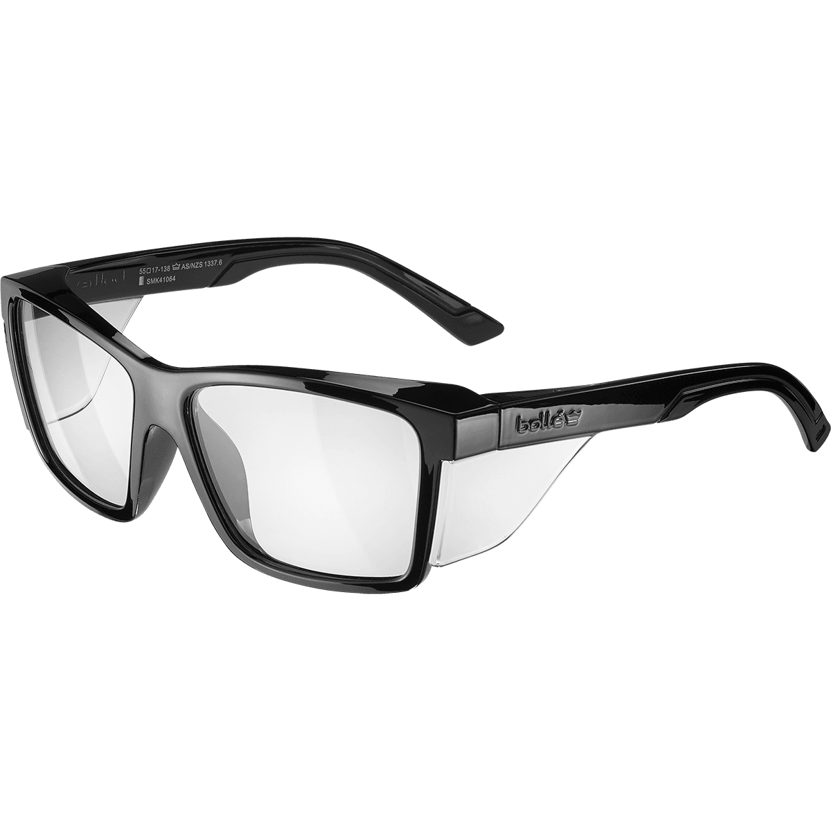 STKS 420 suojalasit shiny musta kirkas